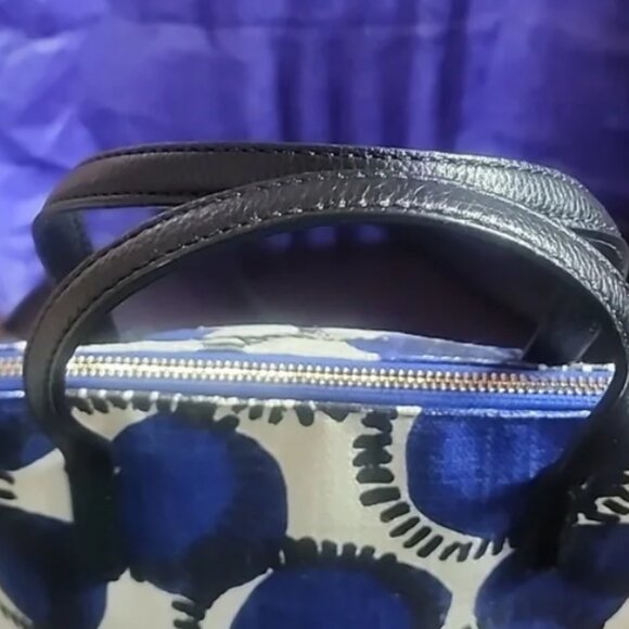 Kate Spade STORYBOOK Julia Street Dot Maise canvas satchel EUC - Picture 9 of 10